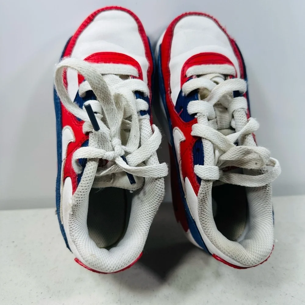 NIKE Air Max 90 Red White Blue DA9055-100 Size Youth 11C